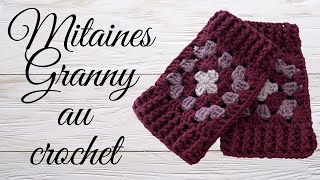 Comment faire des mitaines en granny au crochet  tuto en pas à pas [upl. by Neyuq]