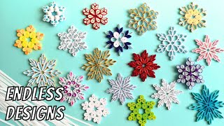 Quilling Snowflakes One Technique ENDLESS Designs [upl. by Gonyea]