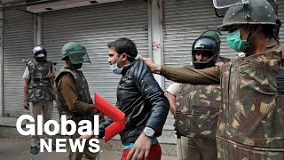 Coronavirus outbreak Indian police break up citizenship protests as lockdown enforced [upl. by Yensehc926]