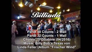 BILLINDA  Line Dance mit Linda Fellers Song quotBilly Bobs Texasquot [upl. by Piggy]