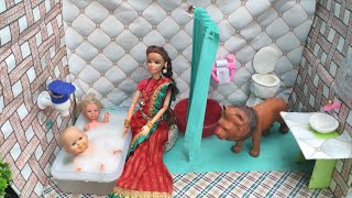 Barbie Doll All Day Routine In Indian VillagePinky Ki Kahani Part 413Barbie Ki Hindi Kahani [upl. by Aihsela645]