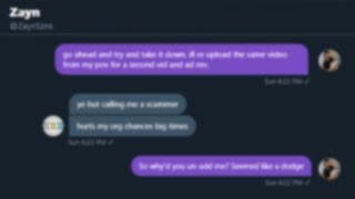 ZaynSzn BANNED on Twitch amp Threatened to TakeDown my video FULL Twitter DMs [upl. by Junieta628]