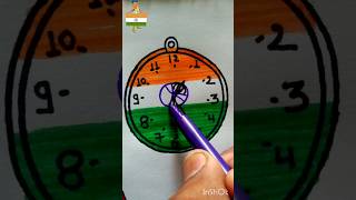 🇮🇳🇮🇳india flag with clock ⌚ independence day special artviralvideoyoutubeshorts [upl. by Ottinger]