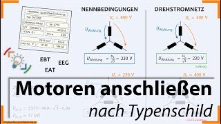 Aufgabe 008  Motortypenschild  Motor richtig anschließen  Stern Dreieck  Elektroniker [upl. by Babita]