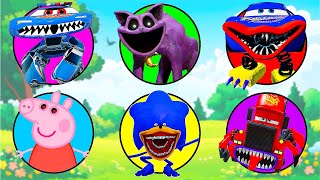 Wheel of Monster  Policeman Mutant Eater Catnap Shin Sonic Peppa Pig EXE [upl. by Anawot505]