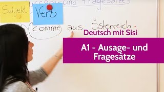 Deutsch mit Sisi Your German class  A1 Aussage Fragesätze [upl. by Beitch55]