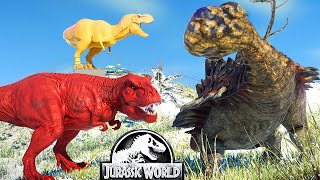 Trex vs Velociraptor Blue and Other Carnivores Dinosaurs Fighting in Isla Nublar [upl. by Drannel]