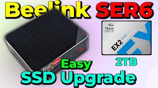 Easy SSD Upgrade  Beelink SER6 Mini PC R5 6600H RADEON 660M RDNA 2  Storage Upgrade [upl. by Aredna]