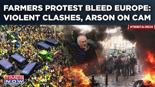 Farmers Protests Cripple Europe  Whats Behind Clashes High Drama As Angry Farmers Block Streets [upl. by Nauqyt]