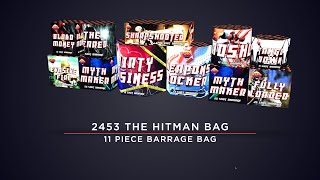 Bright Star Fireworks  2453 Hitman 11 Piece Barrage Bag [upl. by Eniac545]