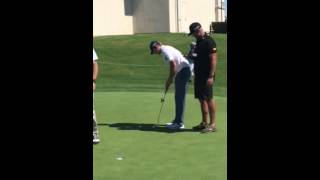 Snedeker practicing with Laser Putt [upl. by Frasquito]