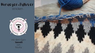 Norweger Pullover stricken  Rundpasse  Teil 8  Fair Isle  Abnahme  Rollkragen [upl. by Portie]