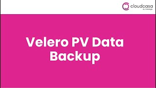 Velero PV Data Backup [upl. by Charmain]