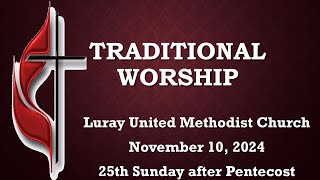 Luray Un Methodist Church Nov 10th Traditional Worship Service [upl. by Silohcin]