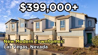 New Modern Las Vegas Townhomes For Sale at Crestview by TriPointe Homes [upl. by Yelhs]