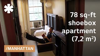 Manhattan shoebox apartment a 78squarefoot mini studio [upl. by Giuliana100]