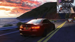 Loud BMW E92 M3  Sunset Drive  Assetto Corsa  Thrustmaster TX [upl. by Drofnelg]