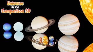 Solar System Planet Size Comparison  Universe Size Comparison 3D  3D Animation Comparison 2024 [upl. by Emiolhs]