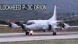 Lockheed P3C Orion  Closeup Takeoff with Awesome Engine Sound  Split Airport SPULDSP [upl. by Neellok947]