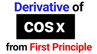 Derivative of cos x from First Principle  Maths Class 11  JP Sir [upl. by Hiller]