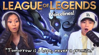 Our First Time Reacting to League of Legends KINDRED Voice Lines 🐺🐑  Reaction amp Review [upl. by Nnyleak385]