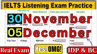 IELTS LISTENING TEST 30 NOVEMBER amp 05 DECEMBER 2024 WITH ANSWERS  IELTS  IDP amp BC [upl. by Harehs]