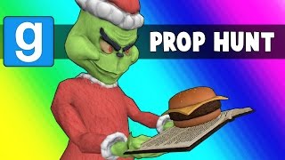 Gmod Prop Hunt Funny Moments  Hamburgers Vs The Santa Claus Garrys Mod [upl. by Grata968]