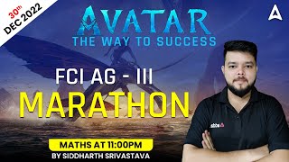 FCI AG 3 2022  FCI AG 3 Maths Marathon Class  Adda247 to Crack FCI AG 3 Exam  Adda247 [upl. by Ahsikar628]