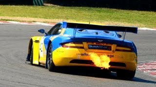 Aston Martin Centenary race video at Brands Hatch  Flames Sounds and Scenes HD [upl. by Nylzor]