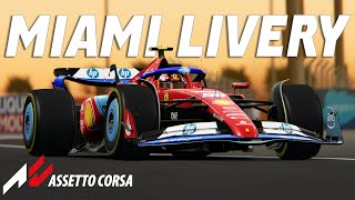 Assetto Corsa Miami livery for the RTT Formula 2024 SF24  Free download [upl. by Minnnie]