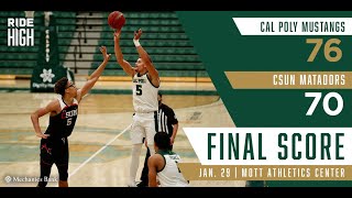 Cal Poly v CSUN Mens Basketball Highlights  Jan 29th 2021 [upl. by Kacy]