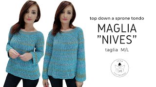 TUTORIAL Maglia top down quotNivesquot 💖la fata tuttofare💖 [upl. by Dj350]