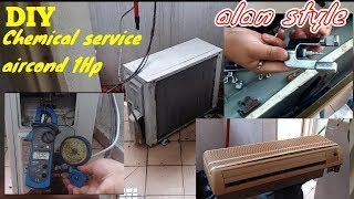 chemical service aircond rumah 1hp DIY Tutorial [upl. by Eirual]