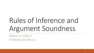 M2 V2 Rules of Inference and Argument Soundness [upl. by Bradan]