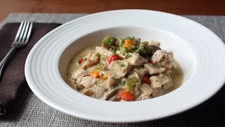 Chicken à la King Recipe  Creamy Chicken Mushroom and Pepper Gravy [upl. by Ahtebbat]