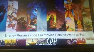 Disney Renaissance Era Movies Ranked Worst to Best [upl. by Brittani853]