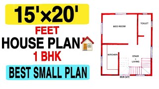 15 x 20 house plan with 1 bhk  Small house design  build my home [upl. by Epolulot171]