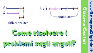 09 problema sugli angoli con metodo dei segmenti e disegno [upl. by Ydnyc]