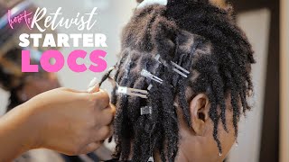 How to Retwist Locs Two Strand Twist Starter Locs on 4C Hair [upl. by Joshi692]