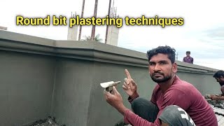 Plastering Techniques Round border plastering sand cement in pipe  bit plastering design [upl. by Verdha360]