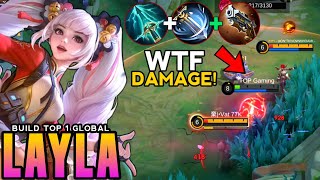 WTF DAMAGE BEST LAYLA FULL DAMAGE BUILD FOR GOLD LANE IN SOLO RANK  MLBB [upl. by Letsyrk894]