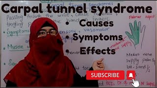 Carpal tunnel syndrome  clinical anatomy of median nerve  ayesha medical education [upl. by Cuttler896]