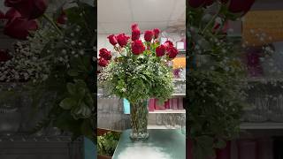 Make a red rose vase arrangement flowersshortvideoshorts [upl. by Laurella]