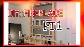 DIY FIREPLACE PT1 homedepot wayfair [upl. by Inaliel]