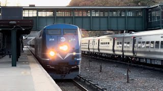 Metro North Railroad’s Harlem Line Afternoon PM Rush Hour at Hartsdale [upl. by Fayola]