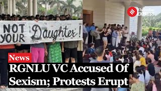 RGNUL Protest Protests Erupt in Patiala as Students Accuse VC of Sexist Remarks amp Privacy Invasion [upl. by Aiket377]