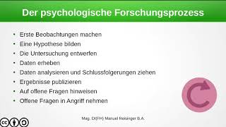 Psychologie  Forschungsmethoden  Der Forschungsprozess [upl. by Nwadrebma]