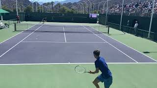 Amazing Rally Between Medvedev and Fritz at Practice  2022 Indian Wells [upl. by Pacien443]