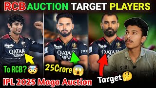 RCB IPL 2025 Maga Auction TARGET Players  RCB Will Buy Rishabh Pant For 25 Crores😂 [upl. by Fabi853]