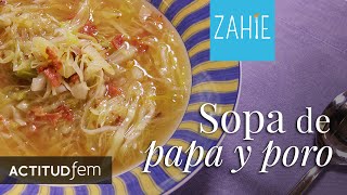 Riquísima sopa de poro y papa con tocino  ¿Cómo hacer crema de papa  Zahie Tellez [upl. by Rea]